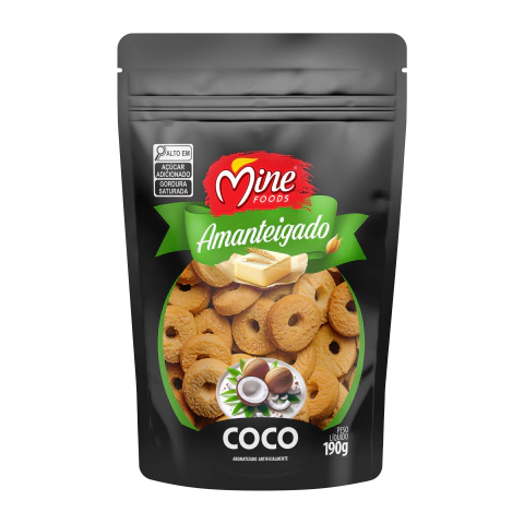 Biscoito Amanteigado Coco 190g | Caixa com 30 unidades