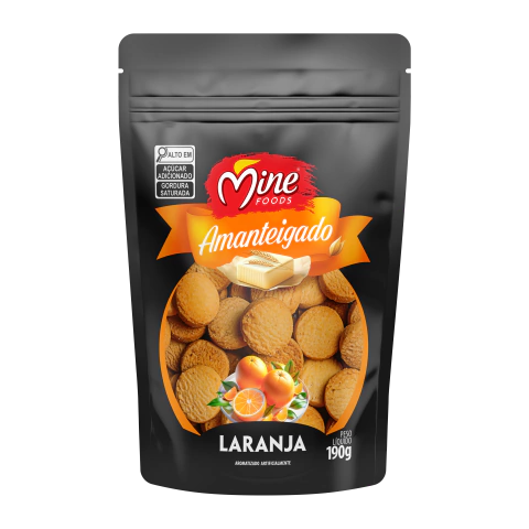Biscoito Amanteigado Laranja 190g | Caixa com 30 unidades
