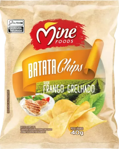 Batata Chips Frango Grelhado - 40g | Caixa com 20 unidades