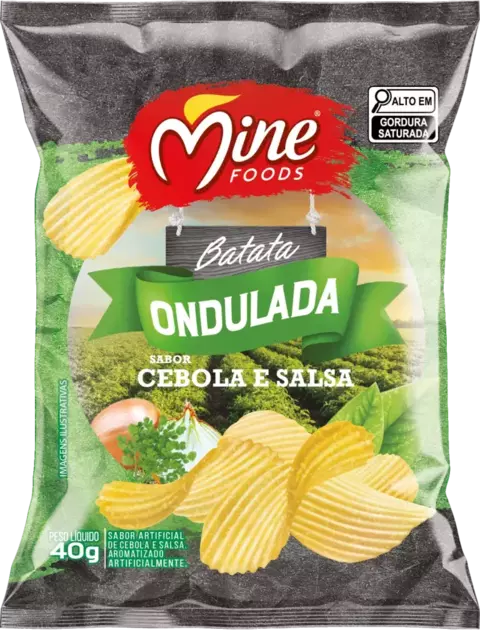 Batata Ondulada Cebola e Salsa - 40g | Caixa com 20 unidades