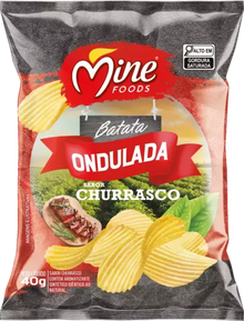 Batata Ondulada Churrasco - 40g | Caixa com 20 unidades