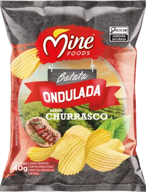 Batata Ondulada Churrasco - 40g | Caixa com 20 unidades